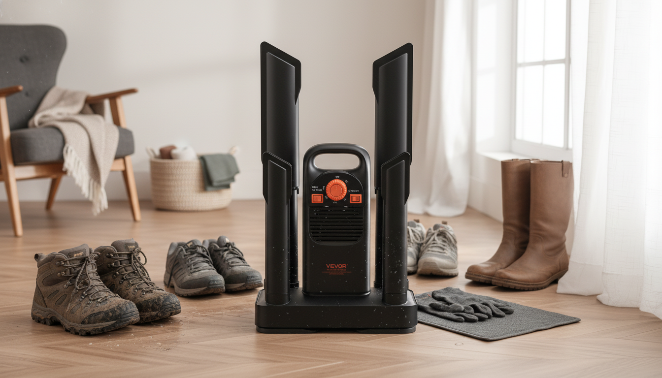 Foldable Shoe & Boot Dryer: Timer, UV, Dries 2 Pairs