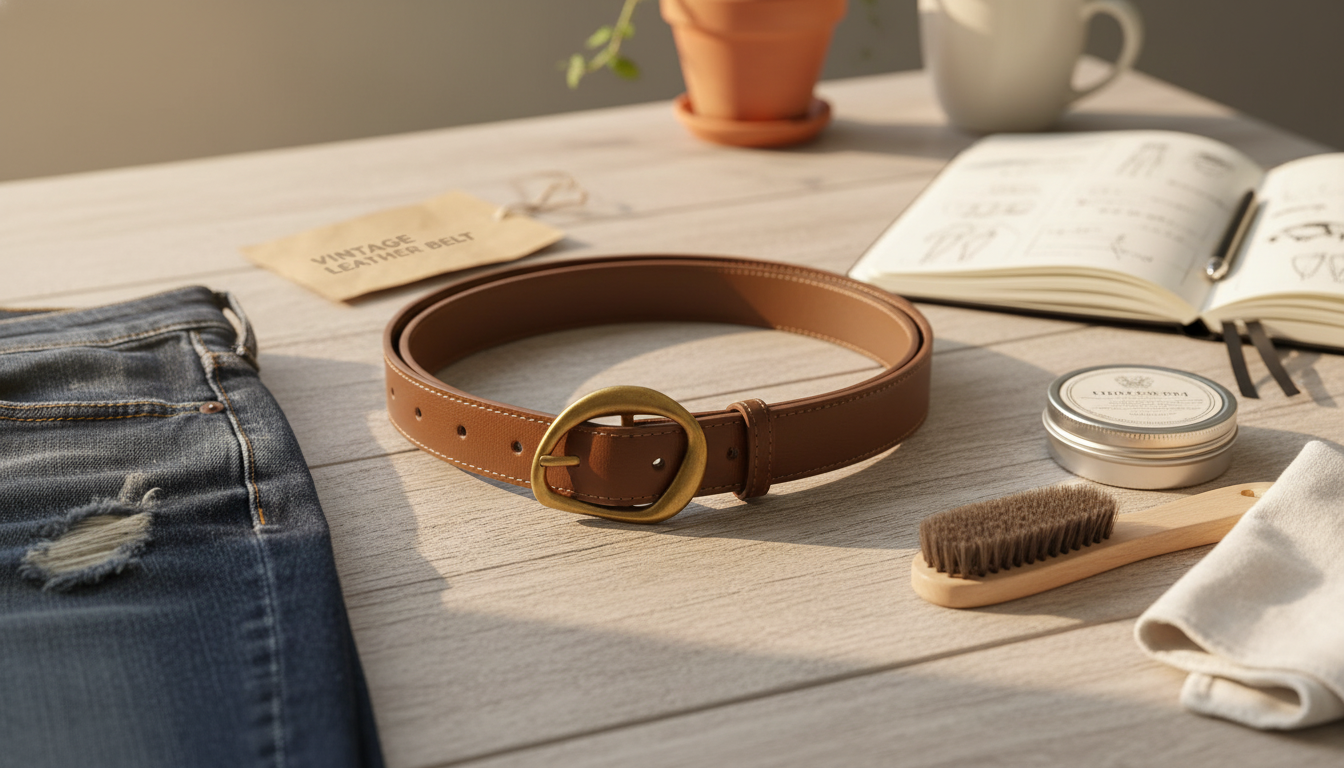 Vintage Leather Belt + Gold Buckle: Fit, Style & Care