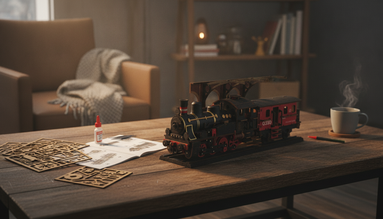 Steam Journey 3D Wooden Train Puzzle: Build & Display